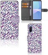 Telefoonhoesje Sony Xperia 10 III Flip Cover Feathers Color