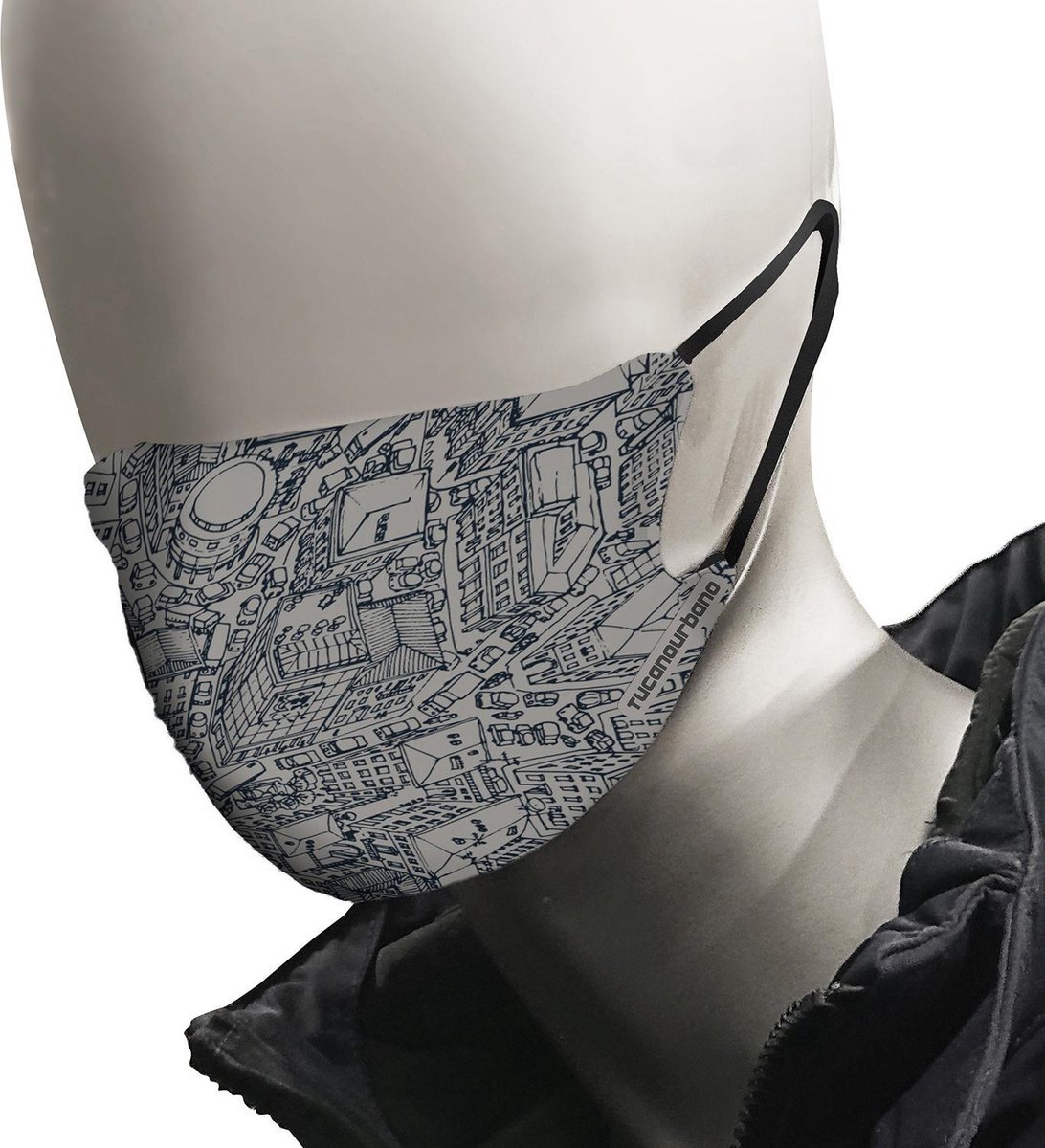 Tucano Urbano Mondkapje City Polyester Zwart 2 Stuks