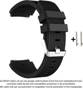 Zwart Siliconen Bandje voor 22mm Smartwatches van Samsung, LG, Seiko, Asus, Pebble, Huawei, Cookoo, Vostok en Vector – Maat: zie maatfoto – 22 mm rubber smartwatch strap - Gear S3 - LG Watch