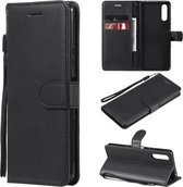 Voor Sony Xperia 10 III Effen Kleur Horizontale Flip Beschermende Lederen Case met Houder & Kaartsleuven & Portemonnee & Fotolijst & Lanyard (Zwart)