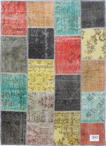 Vloerkleed Vintage 168x234 cm Handgeknoopt Patchwork Tapijt tapijten woonkamer