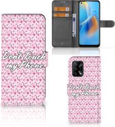 Bookcase OPPO A74 4G Hoesje Flowers Pink DTMP