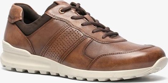 ECCO leren heren sneakers - Bruin - Maat 43 - Echt leer - Uitneembare zool  | bol.com