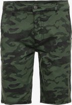 Unsigned heren short met camouflage print - Groen - Maat XL