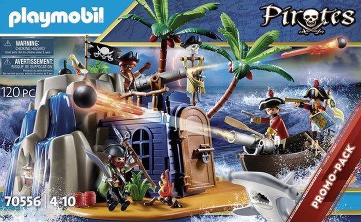 PLAYMOBIL Pirates Pirateneiland met schuilplaats voor schatten - 70556 |  bol.com