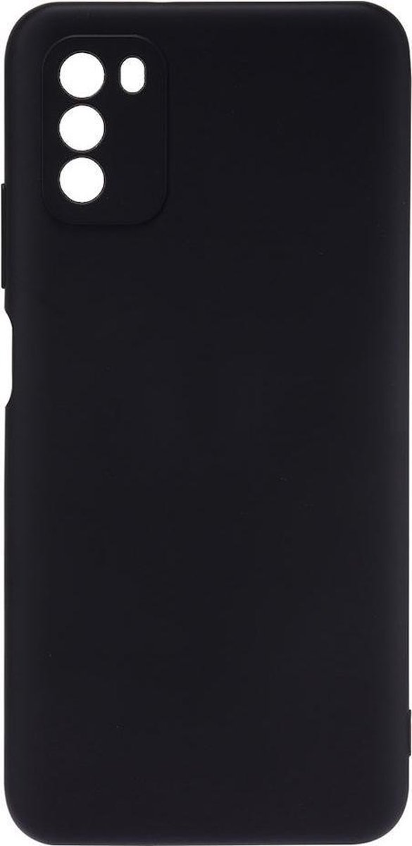 Shop4 - Poco M3 Hoesje - Zachte Back Case Mat Zwart
