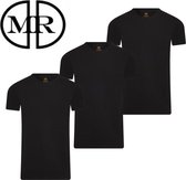 Mario Russo T-shirt heren basic 3-pack - Zwart - L - Lycra - Katoen - R-hals