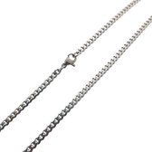 Ketting gourmet schakel staal 55cm 3.6mm zilverkleurig