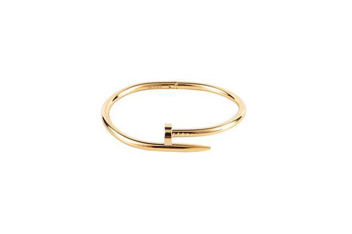 Nouka armband stainless steel, gouden spijker smal | bol.com