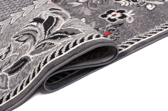 Tapiso Dream Tapis Salon Chambre Gris foncé Fleurs Design Trendy Classique Durable pratique Taille Tapis de haute qualité - 220 x 300 cm