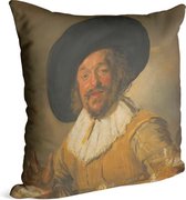 De vrolijke drinker, Frans Hals - Foto op Sierkussen - 50 x 50 cm