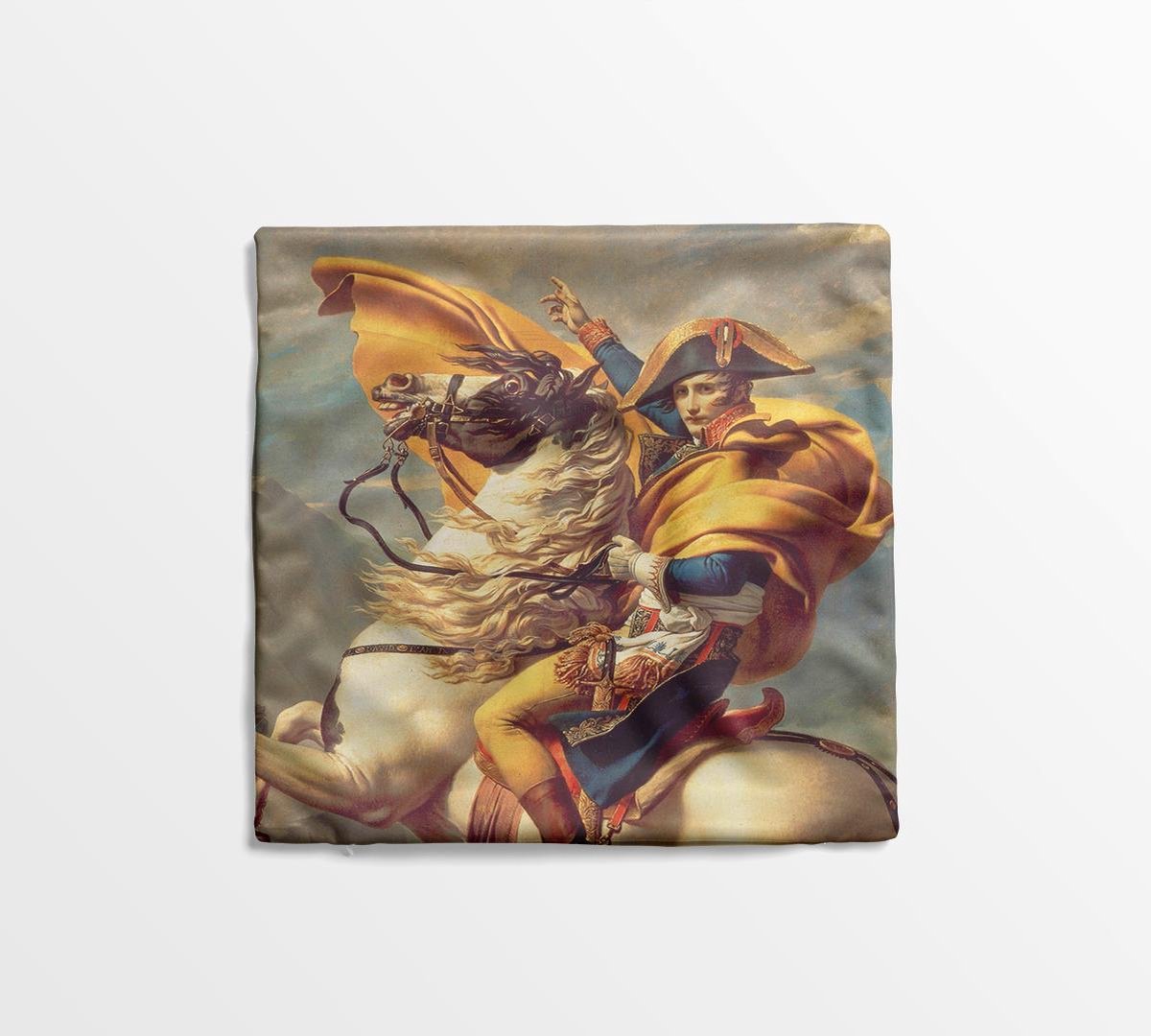 Jacques-Louis David Napoleon überquert die Alpen, 20. Mai 1800 (Napoleon am Sankt-Bernhard-Pass), 1804, 223×268 cm: Werkbeschreibung | Artchiv