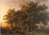 Bosgezicht, Barend Cornelis Koekkoek - Foto op Forex - 80 x 60 cm