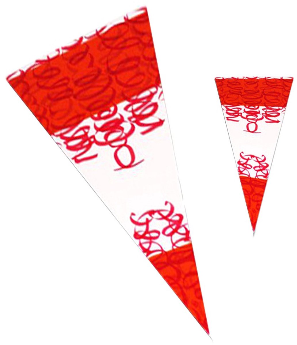 Puntzak - snoepzak  18x37cm Oranje - Rood - 250 stuks