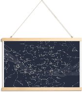 JUNIQE - Posterhanger Sterrenkaart -40x60 /Blauw