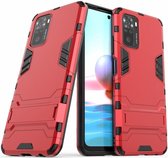 Xiaomi Redmi Note 10 / 10S Hoesje Shock Proof met Kickstand Rood