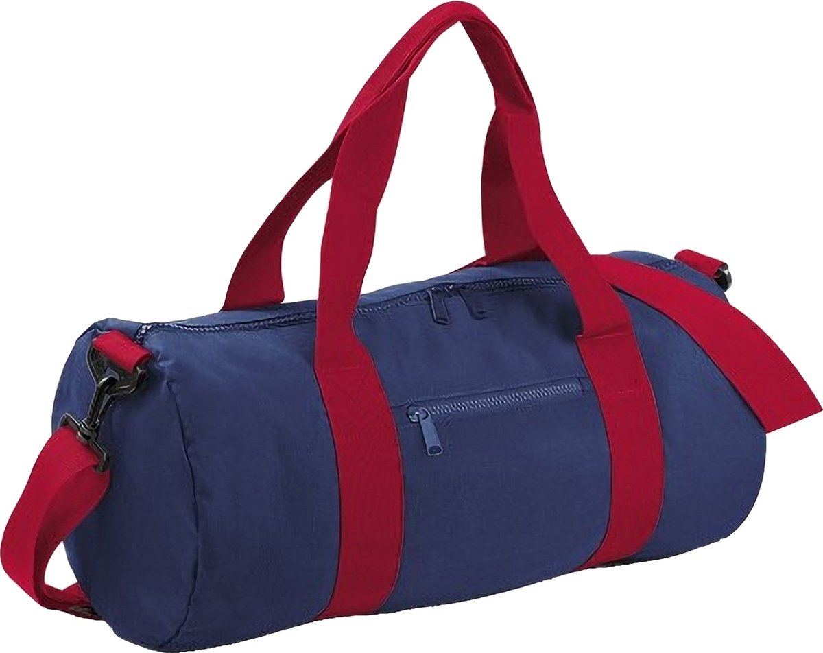 Bagbase Gewoon Varsity Barrel / Duffle Bag (20 Liter) (Franse marine / klassiek rood)