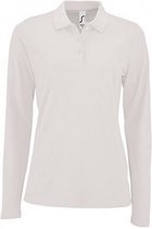 SOLS Dames/dames Perfecte Lange Mouw Pique Polo Shirt (Wit)