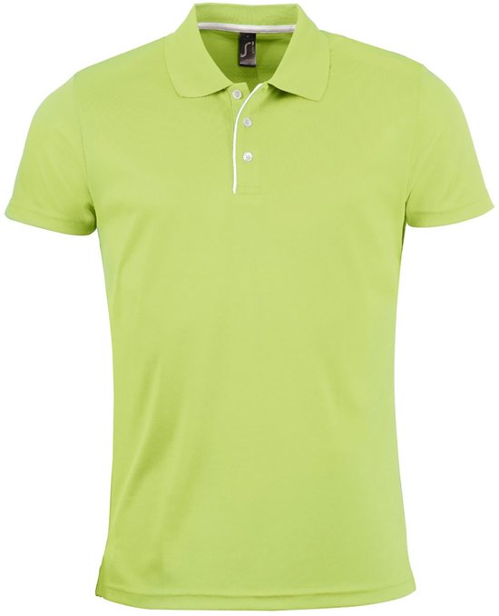 SOLS Heren Performer korte mouw Pique Polo Shirt (Appelgroen)