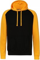 Awdis Gewoon Hoods Volwassenen Unisex Two Tone Hooded Honkbal Sweatshirt/Hoodie (Jet Zwart/Goud)