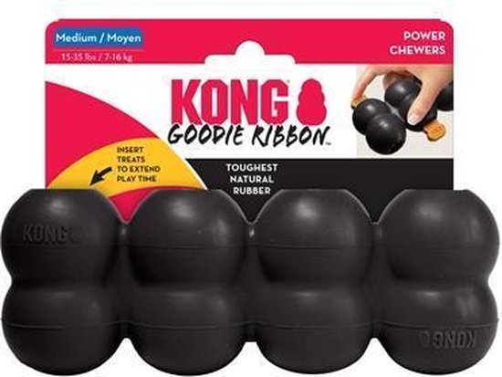 Kong extreme goodie ribbon zwart 21,5x8,5x5,5 cm - KONG