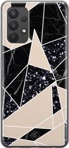 Samsung A32 4G hoesje siliconen - Abstract painted | Samsung Galaxy A32 4G case | zwart | TPU backcover transparant