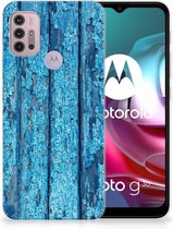 Backcase Siliconen Hoesje Motorola Moto G30 | G10 Telefoonhoesje Wood Blue