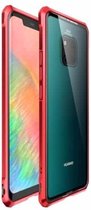 Opklikbaar aluminium frame en achterplaat van gehard glas voor Huawei Mate 20 Pro (rood)