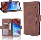 Voor Motorola Moto E7 Power Skin Feel Kalfspatroon Horizontale Flip Leren Case met Houder & Kaartsleuven & Fotolijst (Bruin)