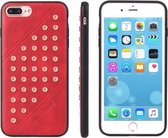 Star Series Retro Crazy Horse Texture PU lederen hoes voor iPhone 8 Plus / 7 Plus (rood)