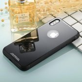 Voor iPhone X / XS 0,8 mm gehard glas Hoge kwaliteit TPU casco beschermende achterkant beschermhoes (zwart)