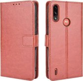 Voor Motorola Moto E7 Power Retro Crazy Horse Texture Horizontale Flip Leren Case met Houder & Kaartsleuven & Lanyard (Bruin)