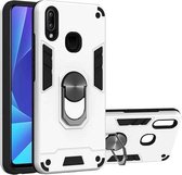 Voor vivo Y91 / Y95 / Y93 (Indiase versie) / U1 2 in 1 Armor Series PC + TPU beschermhoes met ringhouder (zilver)