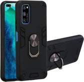 Voor Huawei Honor V30 / V30 Pro 2 in 1 Armor Series PC + TPU beschermhoes met ringhouder (zwart)