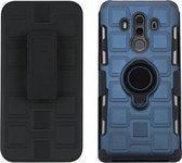 Voor Huawei Mate 10 Pro 3 In 1 Cube PC + TPU beschermhoes met 360 graden draaien zwarte ringhouder (marineblauw)