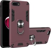 Voor iPhone 8 Plus / 7 Plus 2 in 1 Armor Series PC + TPU beschermhoes met ringhouder (Wnie Red)