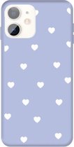 Voor iPhone 11 Meerdere Love-hearts-patroon Kleurrijke Frosted TPU-telefoon beschermhoes (lichtpaars)