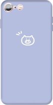 Voor iPhone 6s / 6 Small Pig Pattern Colorful Frosted TPU telefoon beschermhoes (lichtpaars)