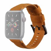 Voor Apple Watch 5 & 4 44mm / 3 & 2 & 1 42mm lederen vervangende horlogeband (oranje)