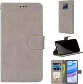 Voor Xiaomi Redmi 10X 5G / 10X Pro 5G Retro Frosted Horizontale Flip PU lederen tas met houder & kaartsleuven & portemonnee & fotolijst (grijs)
