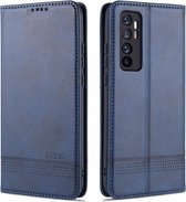 Voor Xiaomi Mi Note 10 Lite ZNS Magnetische Kalf Textuur Horizontale Flip Leren Case met Kaartsleuven & Houder & Portemonnee (Donkerblauw)
