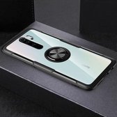 Voor Geschikt voor Xiaomi Redmi Note 8 Pro schokbestendig TPU + acryl beschermhoes met metalen ringhouder (zwart)