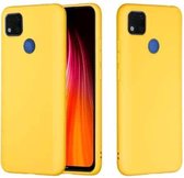 Voor Geschikt voor Xiaomi Redmi 9C Pure Color vloeibare siliconen schokbestendige volledige dekking beschermhoes (geel)