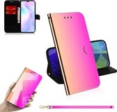 Voor Xiaomi Redmi 9A Geïmiteerd Spiegeloppervlak Horizontale Flip Leren Case met Houder & Kaartsleuven & Portemonnee & Lanyard (Kleurverloop)