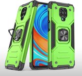 Voor Xiaomi Redmi Note 9 Pro / Note 9S Magnetisch pantser Schokbestendig TPU + pc-hoesje met metalen ringhouder (groen)