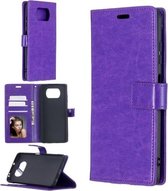 Voor Geschikt voor Xiaomi Poco X3 NFC Crazy Horse Texture Horizontale Flip lederen tas met houder & kaartsleuven & portemonnee & fotolijst (paars)