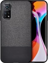 Voor Xiaomi Redmi K30S schokbestendige splicing PU + stoffen beschermhoes (stiksel zwart)