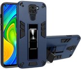 Voor Xiaomi Redmi Note 9 2 in 1 PC + TPU schokbestendige beschermhoes met onzichtbare houder (koningsblauw)