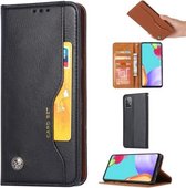 Voor Samsung Galaxy A52 5G Kneed Huidtextuur Horizontale Flip Leren Case met Fotolijst & Houder & Kaartsleuven & Portemonnee (Zwart)