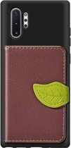 Leaf Buckle Litchi Texture Card Holder PU + TPU Case met Card Slot & Wallet & Holder & Photo Frame voor Galaxy Note 10+ (Brown)